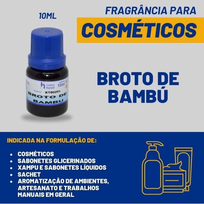 Essência Broto de Bambu para Cosméticos e Sabonetes Linha Azul Irmãos Haluli (10ml)