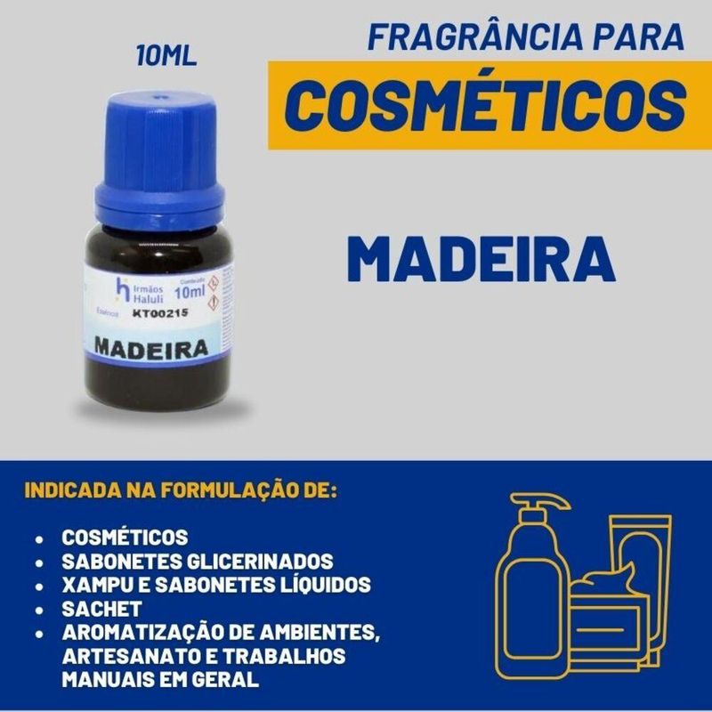 Essência Madeira para Cosméticos e Sabonetes Linha Azul Irmãos Haluli (10ml)