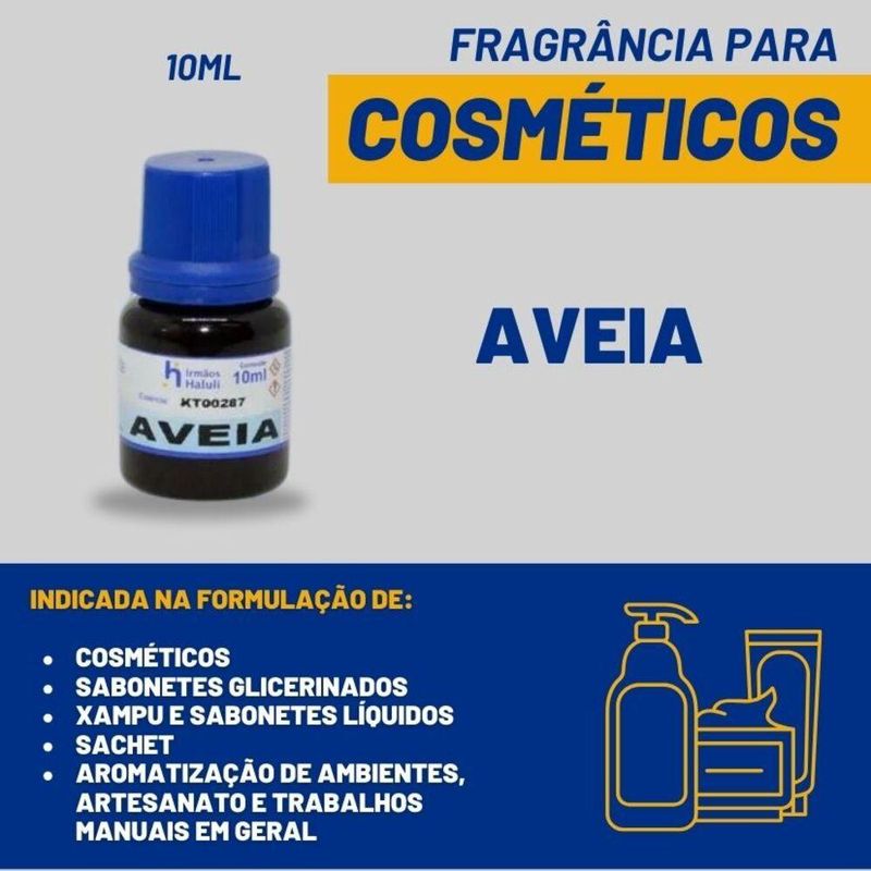 Essência Aveia para Cosméticos e Sabonetes Linha Azul Irmãos Haluli (10ml)
