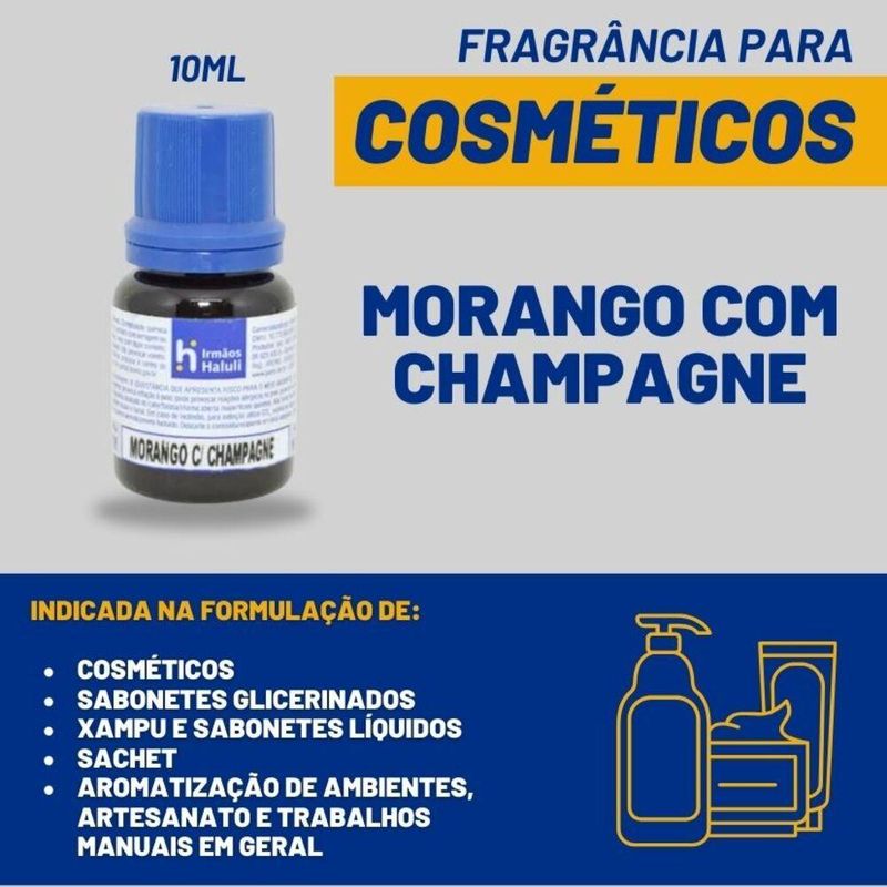 Essência Morango com Champagne para Cosméticos e Sabonetes Linha Azul Irmãos Haluli (10ml)