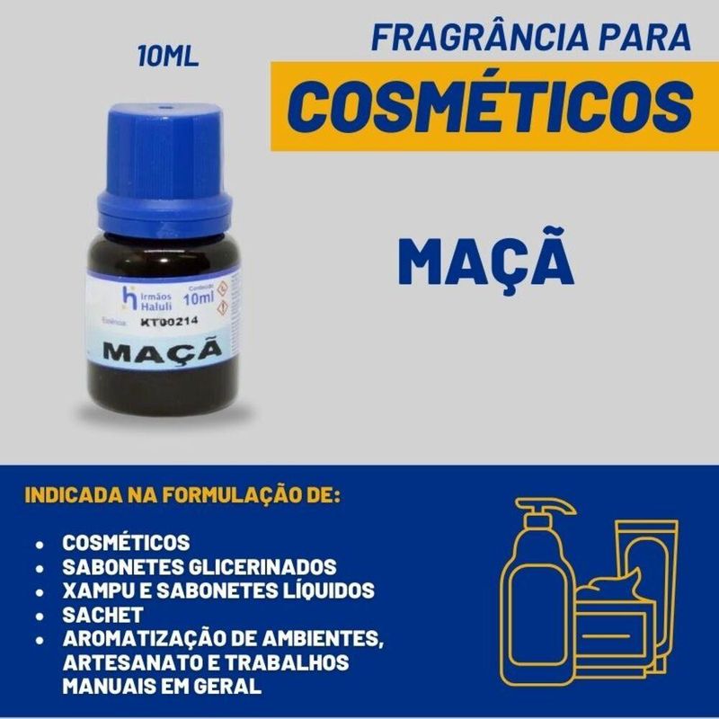 Essência Maçã para Cosméticos e Sabonetes Linha Azul Irmãos Haluli (10ml)