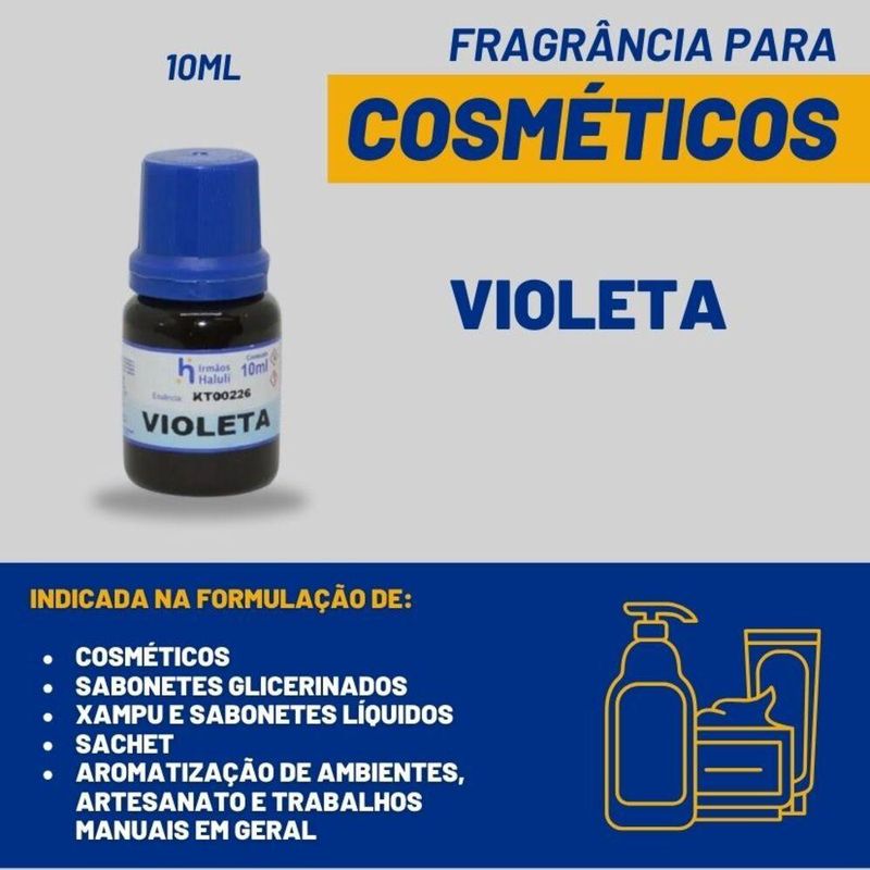 Essência Violeta para Cosméticos e Sabonetes Linha Azul Irmãos Haluli (10ml)