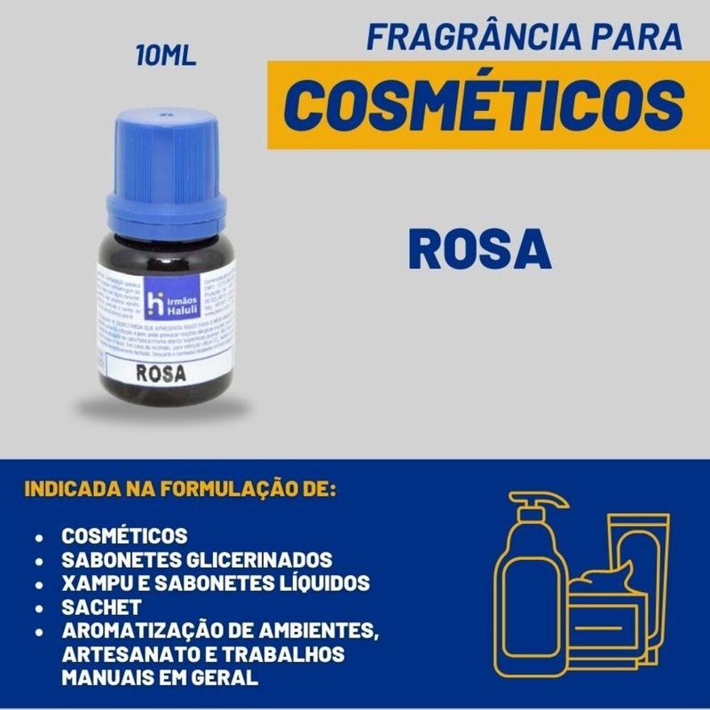 Essência Rosa para Cosméticos e Sabonetes Linha Azul Irmãos Haluli (10ml)