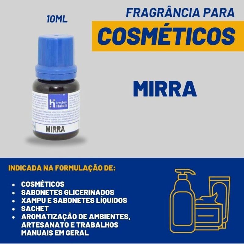 Essência Mirra para Cosméticos e Sabonetes Linha Azul Irmãos Haluli (10ml)