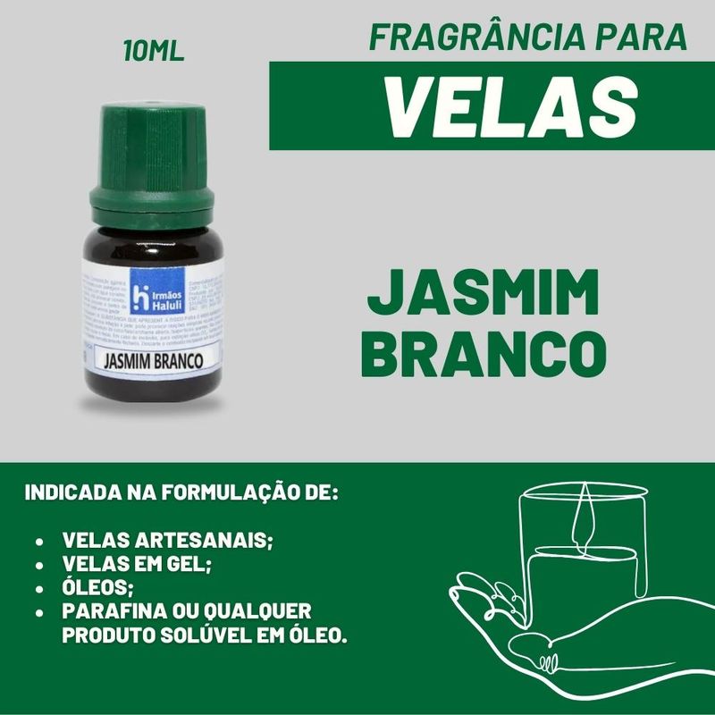 Essência Jasmim Branco para Velas e Óleos Irmãos Haluli (10ml)