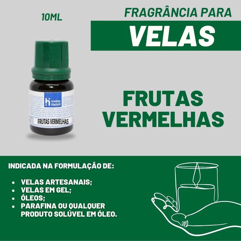 Essência Frutas Vermelhas para Velas e Óleos Irmãos Haluli (10ml)