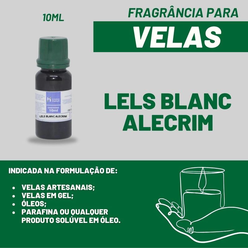 Essência Lels Blanc Alecrim para Velas e Óleos Irmãos Haluli (10ml)