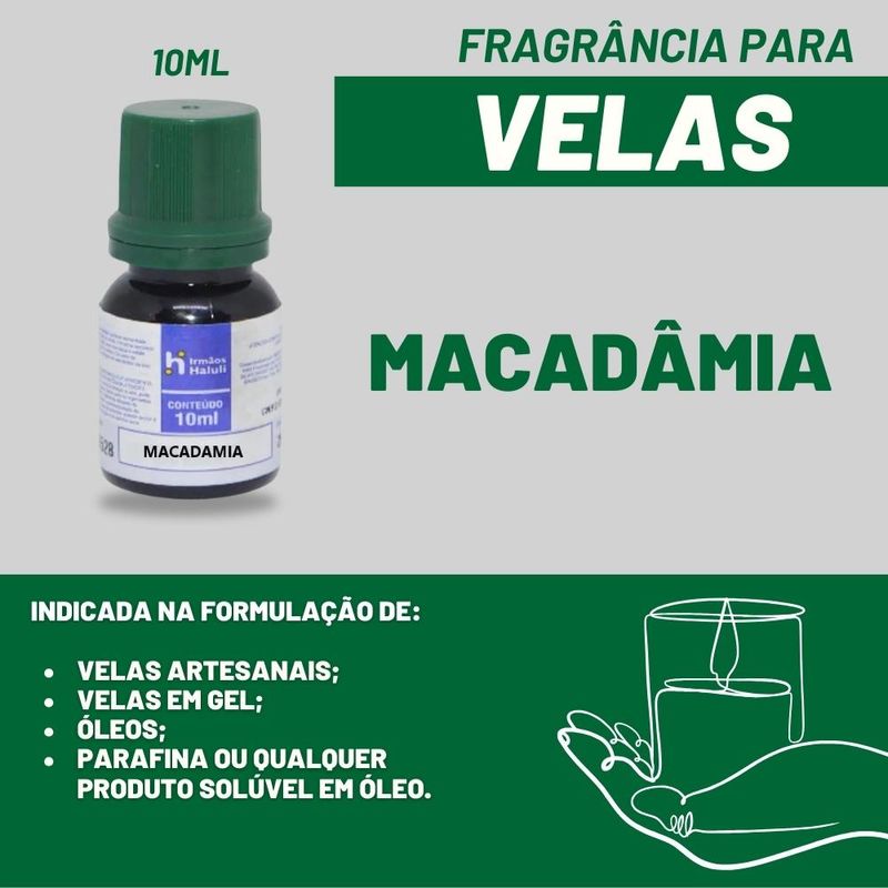 Essência Macadãmia para Velas e Óleos Irmãos Haluli (10ml)