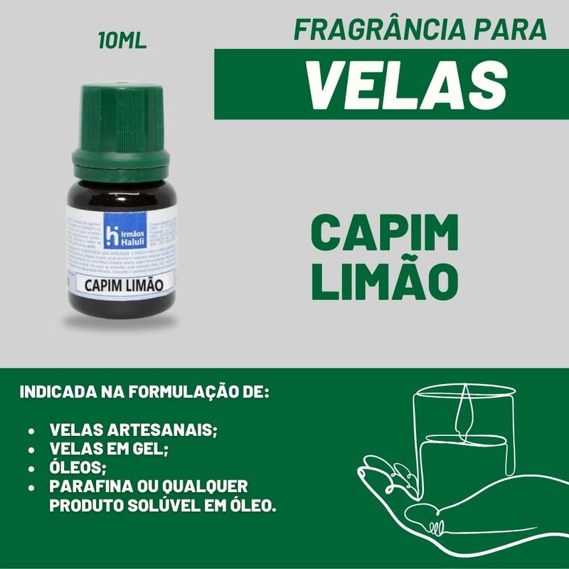 Essência Capim Limão para Velas e Óleos Irmãos Haluli (10ml)