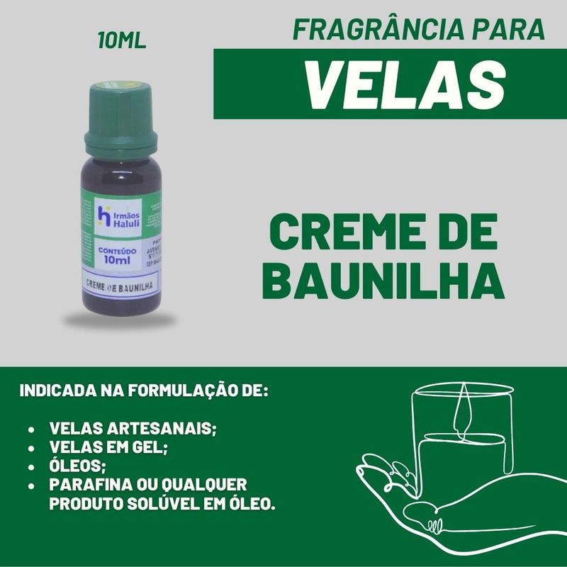 Essência Creme de Baunilha para Velas e Óleos Irmãos Haluli (10ml)