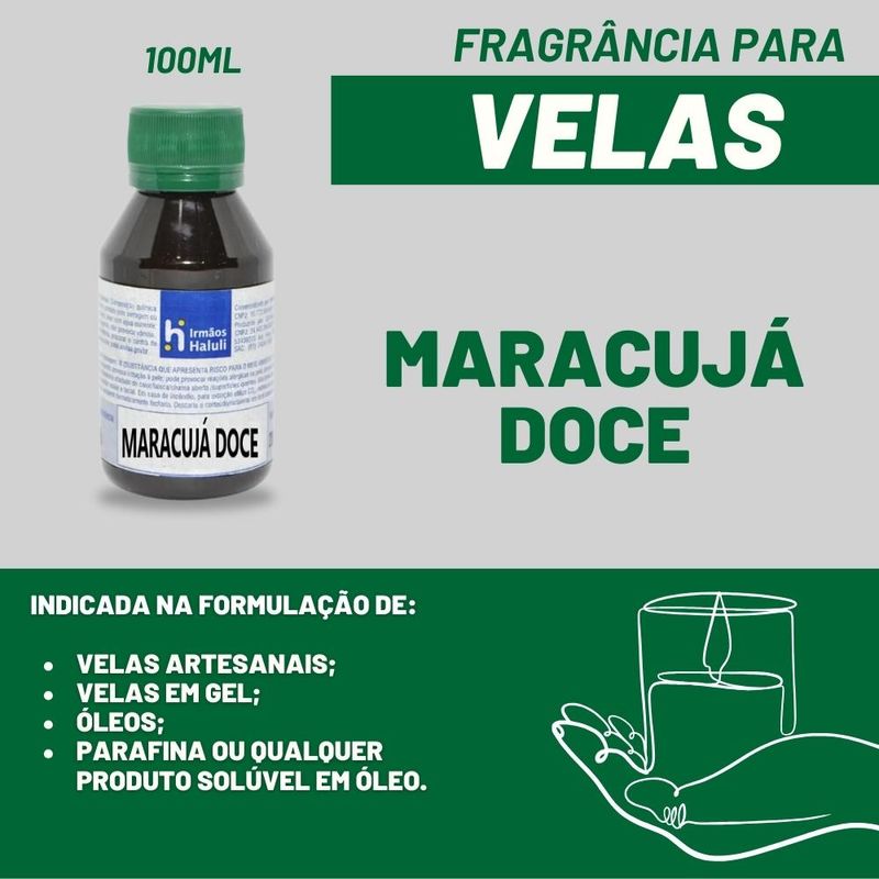 Essência Maracujá Doce para Velas e Óleos Irmãos Haluli (100ml)