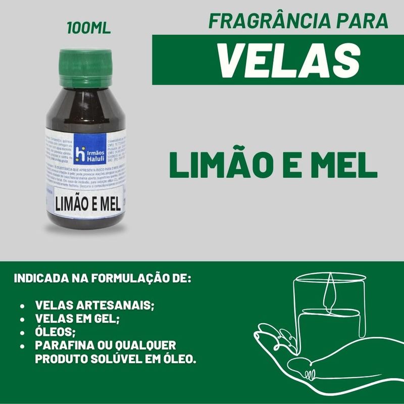 Essência Limão e Mel para Velas e Óleos Irmãos Haluli (100ml)