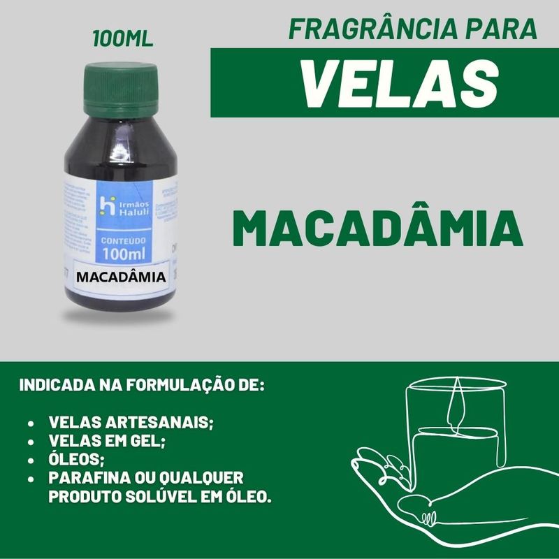 Essência Macadâmia para Velas e Óleos Irmãos Haluli (100ml)