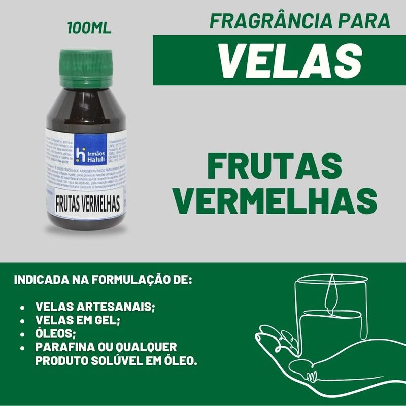 Essência Frutas Vermelhas para Velas e Óleos Irmãos Haluli (100ml)
