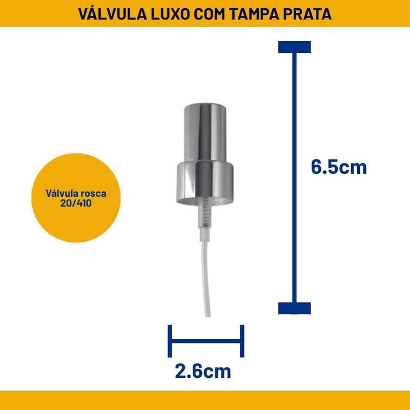 Válvula Spray Rosca 20/410 Prata Luxo com Tampa Prata (01 unidade)