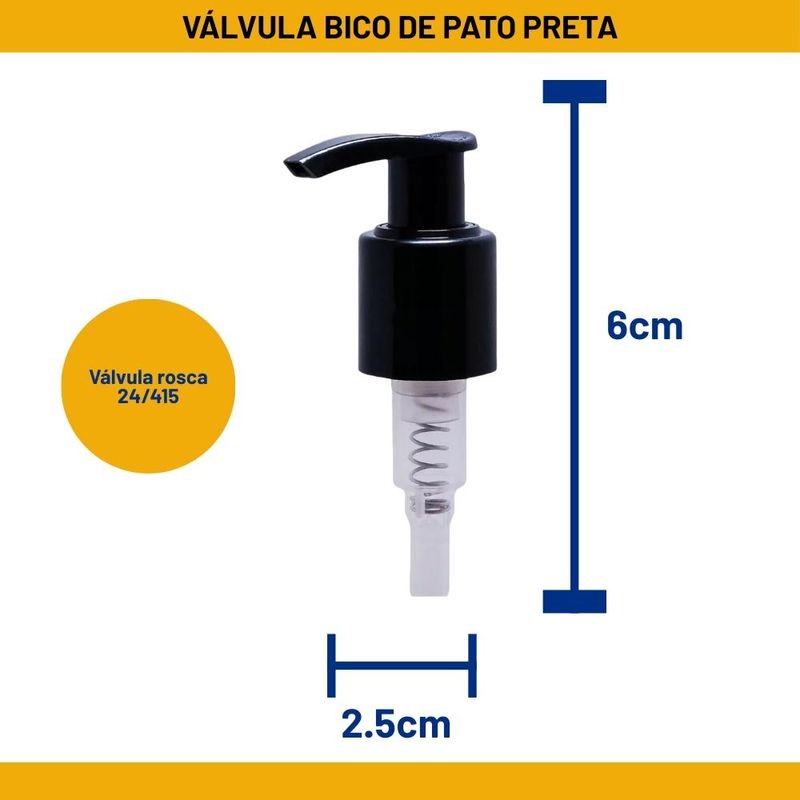 Válvula Bico de Pato Rosca 24/415 Preto (01 unidade)
