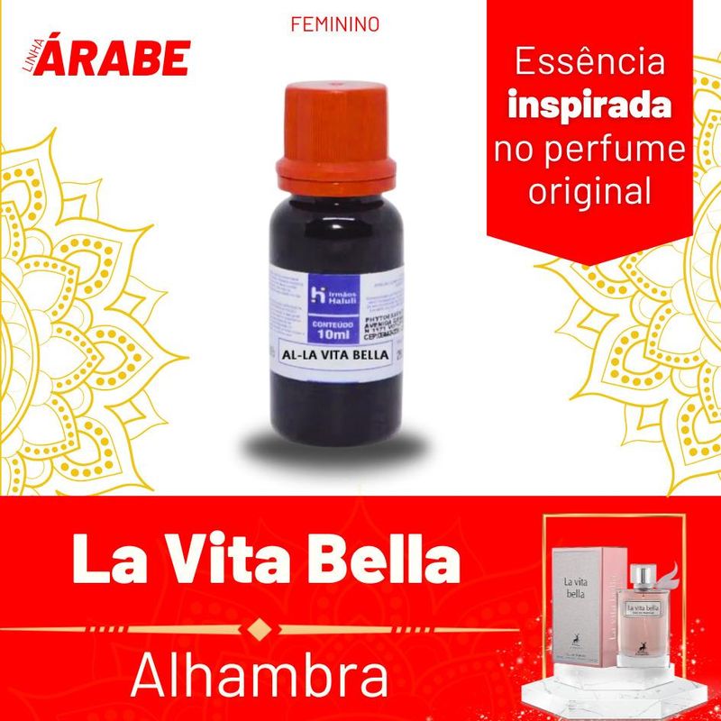 Essência AL-La Vita Bella Feminino P/ Perfumes Linha Árabe Irmãos Haluli (10ml)