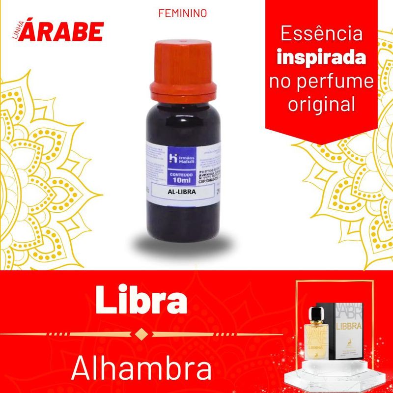 Essência AL-Libra Feminino P/ Perfumes Linha Árabe Irmãos Haluli (10ml)