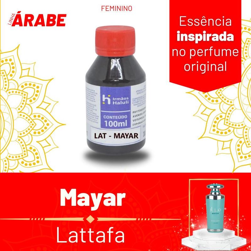Essência LAT-Mayar Feminino P/ Perfumes Linha Árabe Irmãos Haluli (100ml)