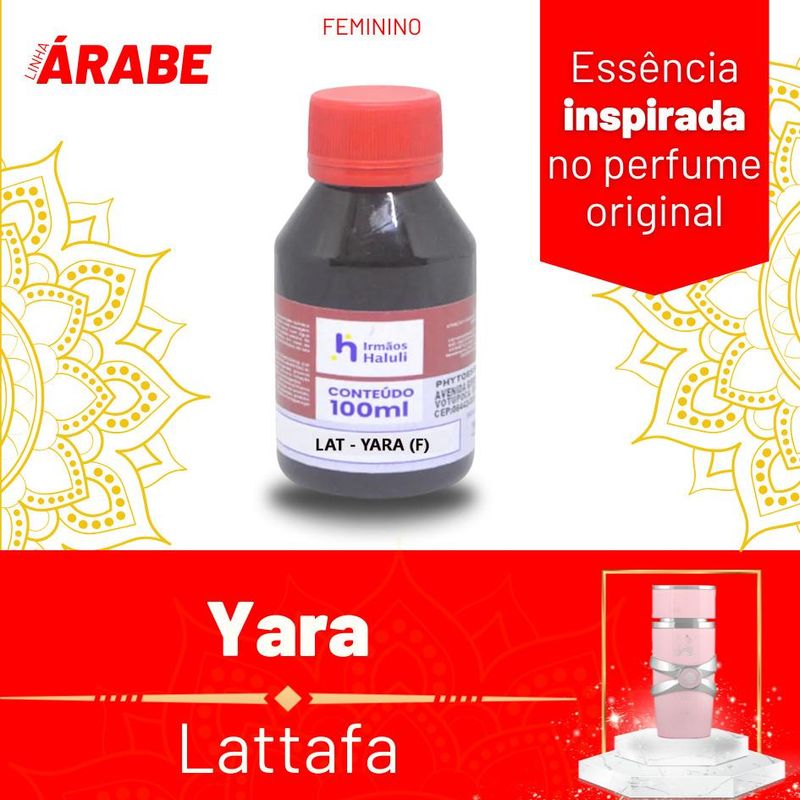 Essência LAT - Yara Feminino P/ Perfumes Linha Árabe Irmãos Haluli (100ml)