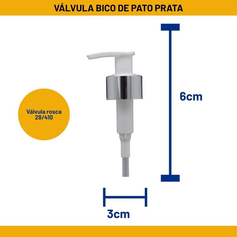Válvula Bico de Pato Rosca 28/410 Prata (01 unidade)
