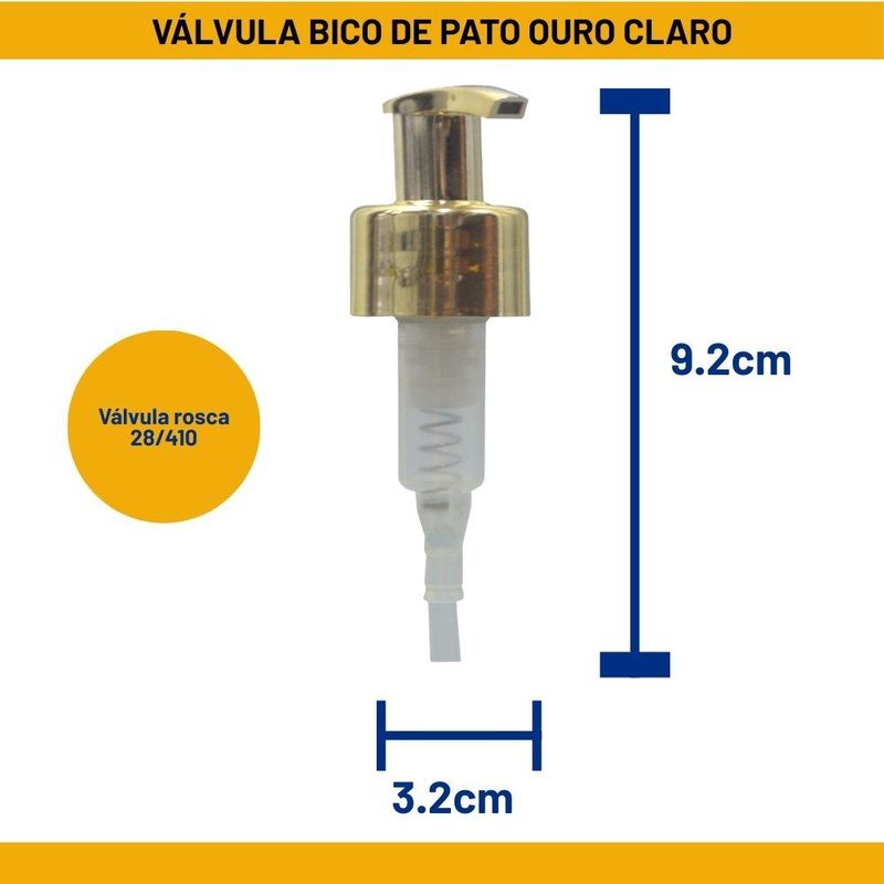 Válvula Bico de Pato Plástico Rosca 28/410 Ouro Claro (01 unidade)