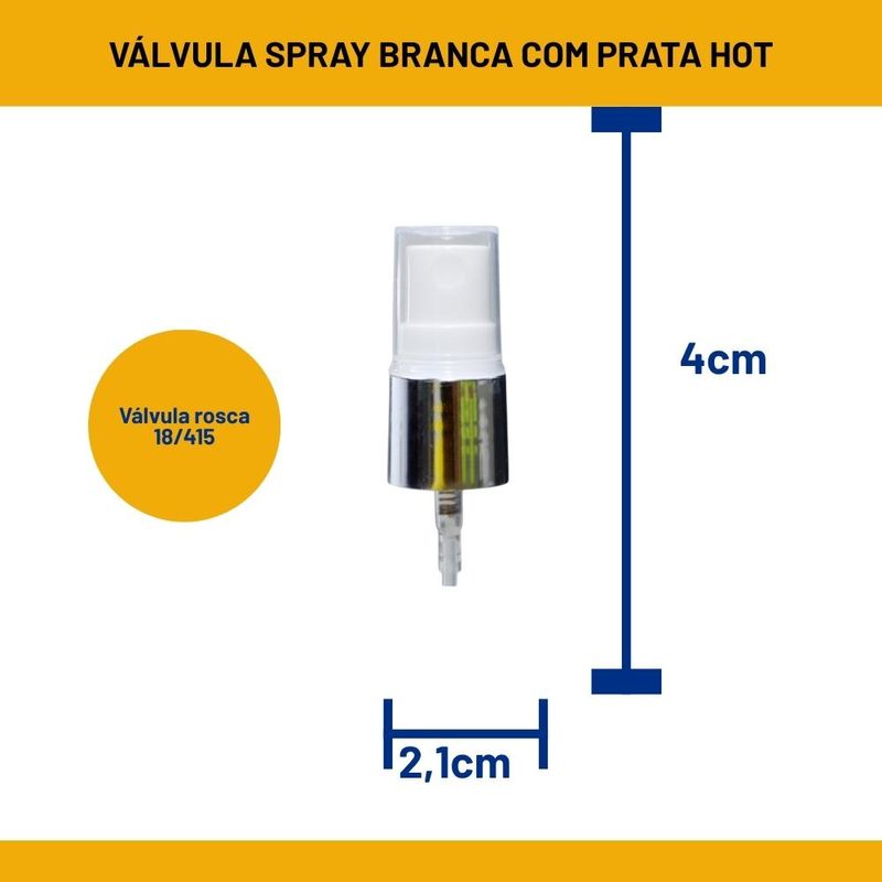 Válvula Spray Rosca 18/415 Prata Hot Irmãos Haluli (01 unidade)