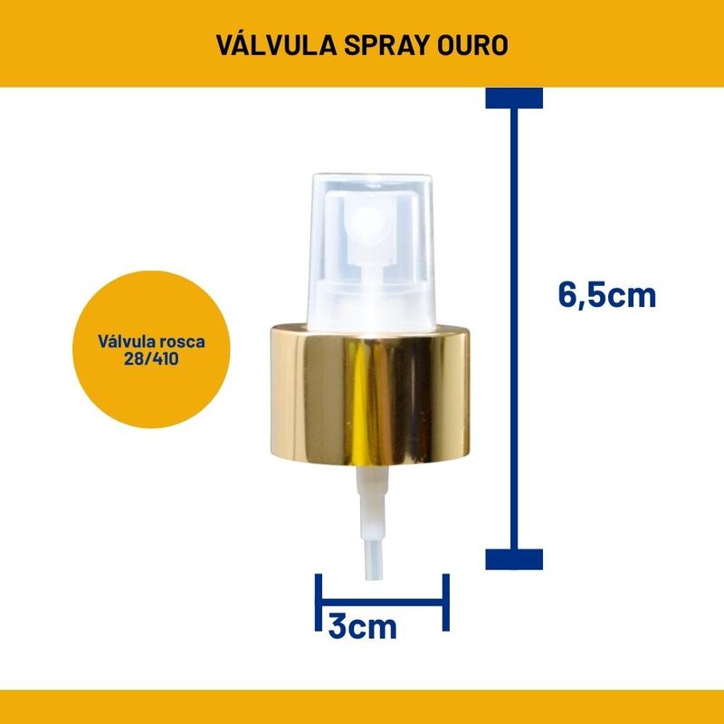 Válvula Spray Rosca 28/410 Ouro com Tampa Transparente (01 unidade)