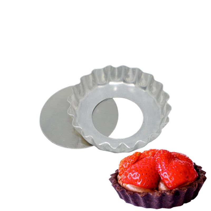Forma de Alumínio para Torta Crespa Fundo Falso 6.7cm N. 1 Alumínio Circular (12 unidades)