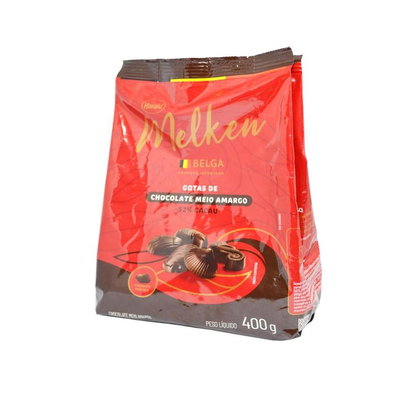 Gotas de Chocolate Meio amargo Belga (52% Cacau) Harald (400 gramas)