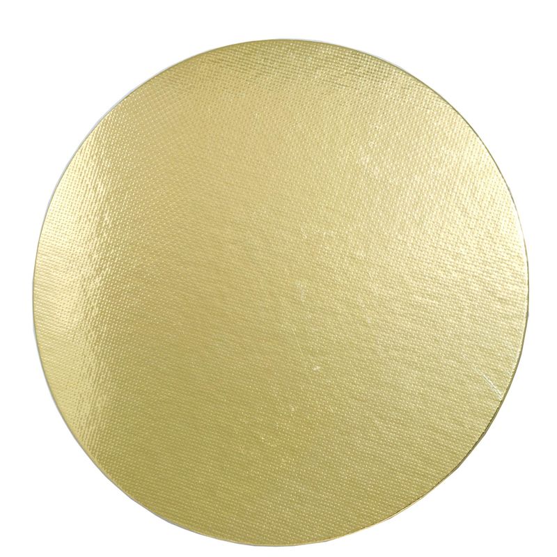 Base Laminada Clássica BCO Redonda 25cm para Doces na Cor Ouro Stalden Decor (10 unidades)