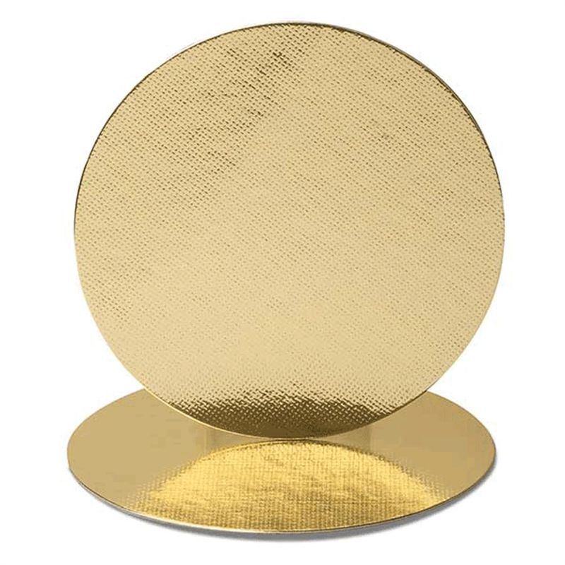 Base Laminada Clássica BCO Redonda 25cm para Doces na Cor Ouro Stalden Decor (10 unidades)