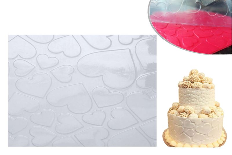 Placa de Textura em Pet Coração Grande Ref. 9384 BWB (01UND)