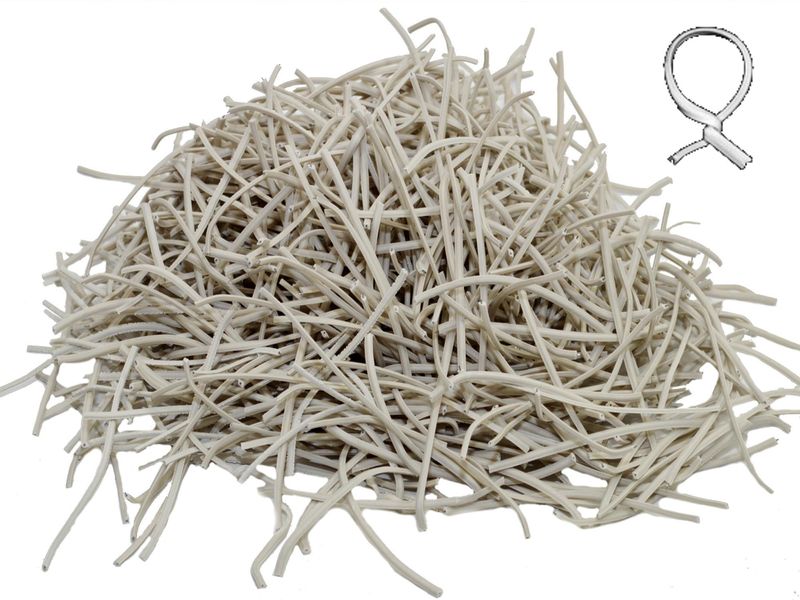 Fecho Plástico (Amarrilho) Liso Branco 0,2cmx8cm (1KG)