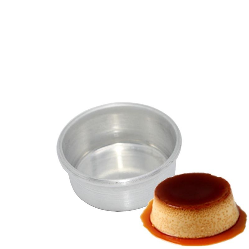 Forma de Alumínio Reta S/ Tubo para Pudim N. 4 8x3.5cm Alumínio Circular (01 unidade)