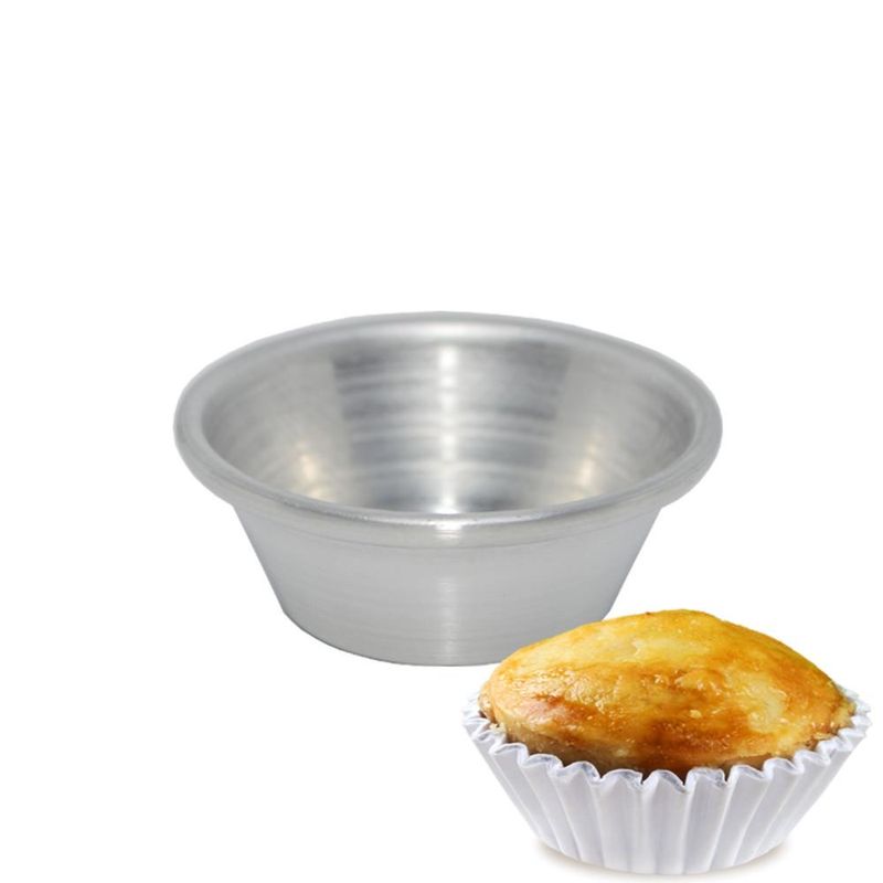 Forma de Alumínio C/ Cordão para Empada N. 5 Alumínio Circular (12 unidades)