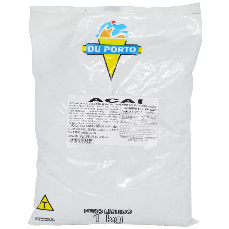 Pó para Gelados Comestíveis Sabor Especial Açaí Du Porto (1KG)