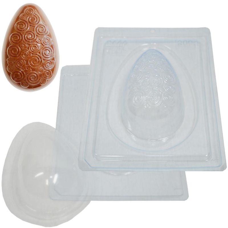 Forma de Acetato com Silicone Ovo Texturizado Espiral 250gr Ref. 9444 BWB (01 unidade)