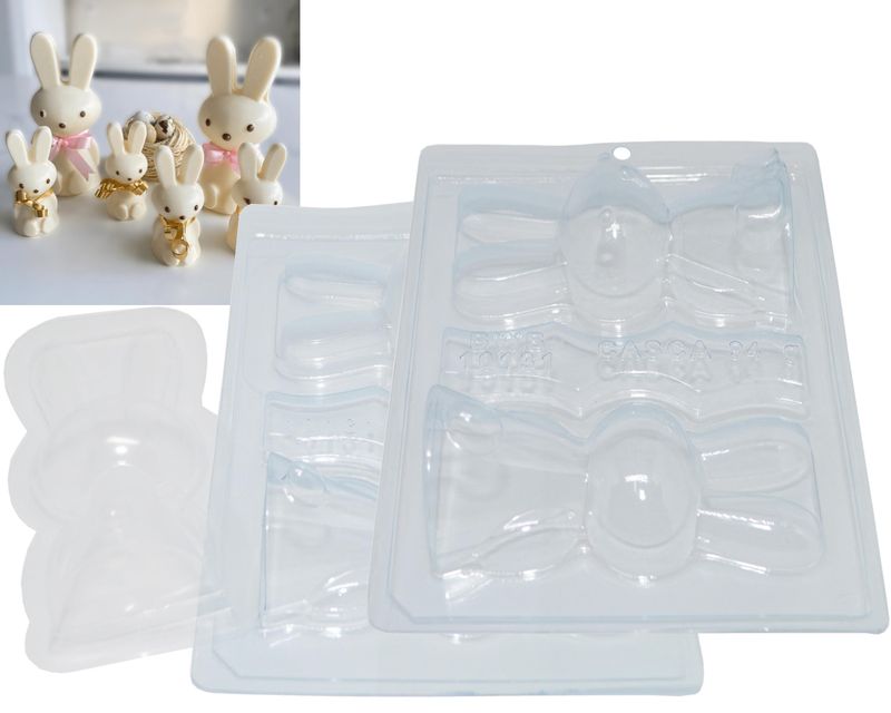 Forma de Acetato com Silicone Coelho Sentado Médio 94gr Ref. 10131 BWB (01UND)