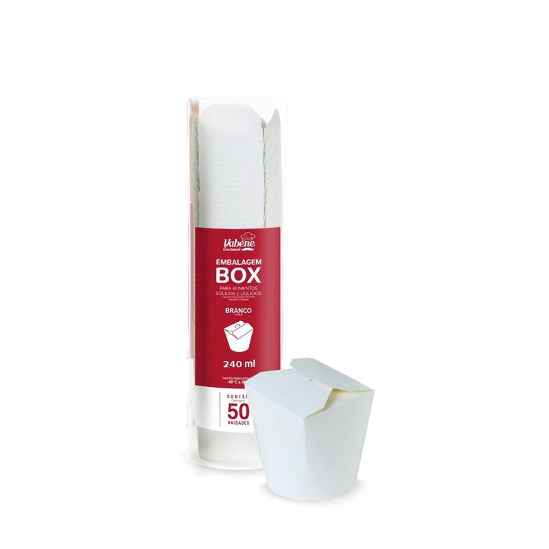 Embalagem Box de Papel 240 ml Branco Vabene (50 unidades)