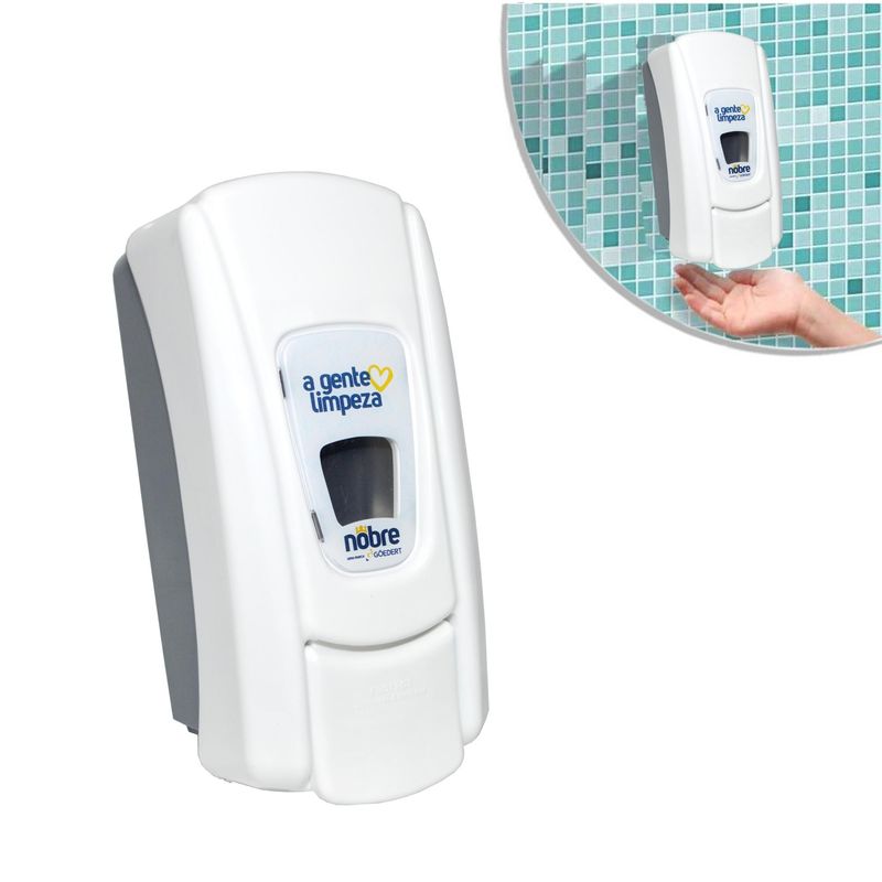 Dispenser para Sabonete Líquido (C/Reservatório) Branco/Cinza 800ml Nobre (01UND)
