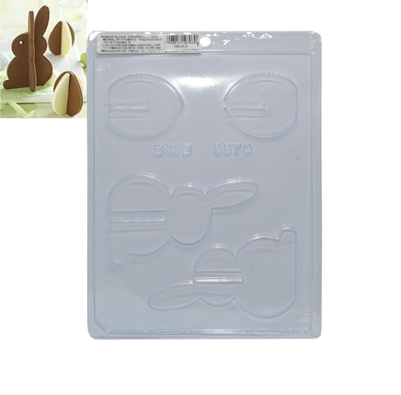 Forma em Acetato Coelho 3D Ref. 9870 com 04 cavidades BWB (01UND)