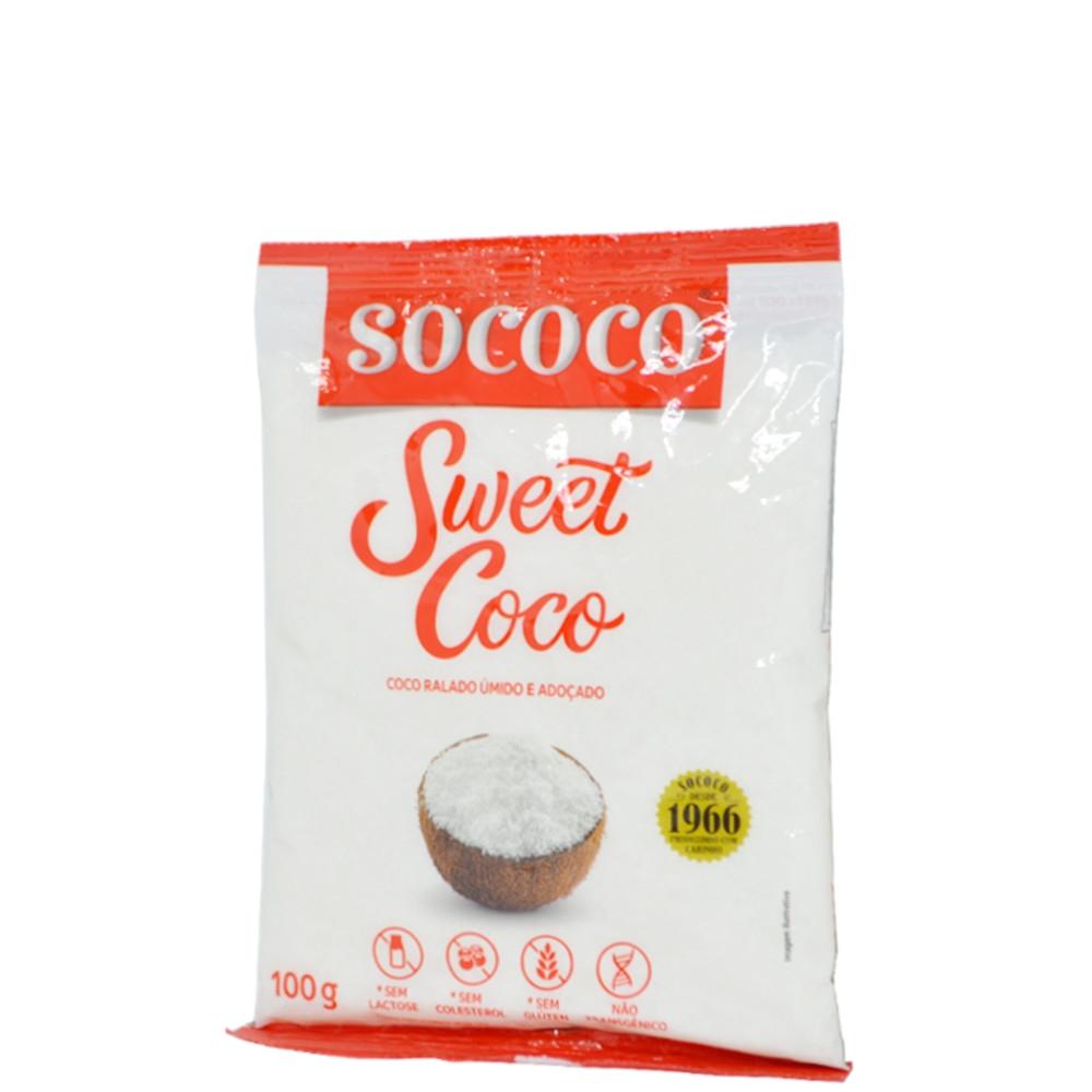Coco Ralado Úmido e Adoçado Sweet Coco Sococo (100 gramas) - Irmãos Haluli