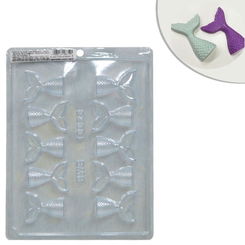 Forma de Acetato Simples Aplique Cauda da Sereia Ref. 10026 BWB (01 unidade)