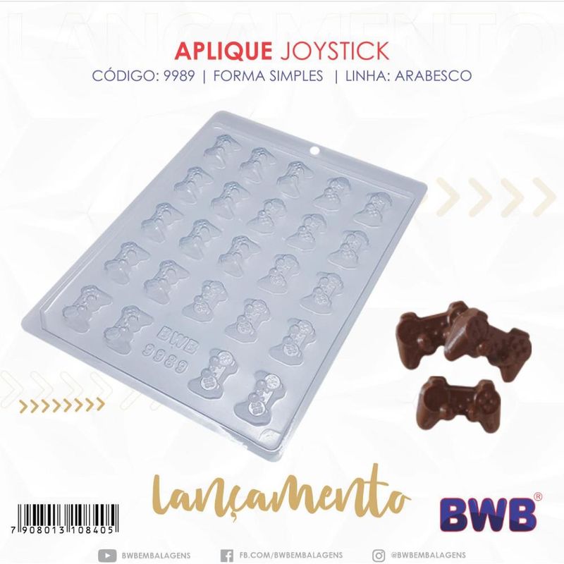 Forma de Acetato Simples Aplique Joystick Ref. 9989 BWB (01 unidade)