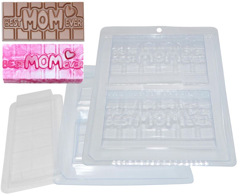 Forma em Acetato com Silicone Tablete Best Mom Ever Ref. 10078 2 Cavidades BWB (01 unidade)