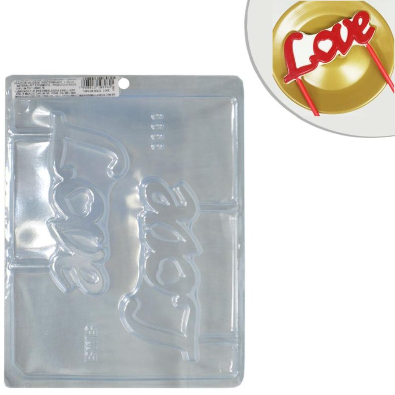 Forma de Acetato Simples Topo de Bolo Love Ref. 9999 BWB (01 unidade)