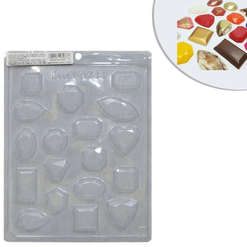 Forma de Acetato Simples Pedras Preciosas Ref. 9744 BWB (01 unidade)