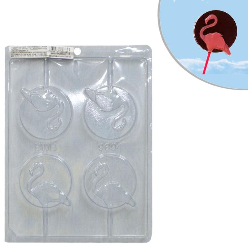 Forma de Acetato Simples Pirulito Flamingo Ref. 9694 BWB (01 unidade)