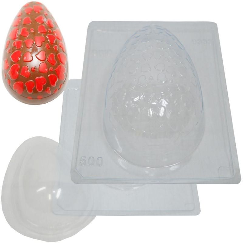Forma de Acetato com Silicone Ovo Texturizado Coração 500gr Ref. 9333 BWB (01 unidade)